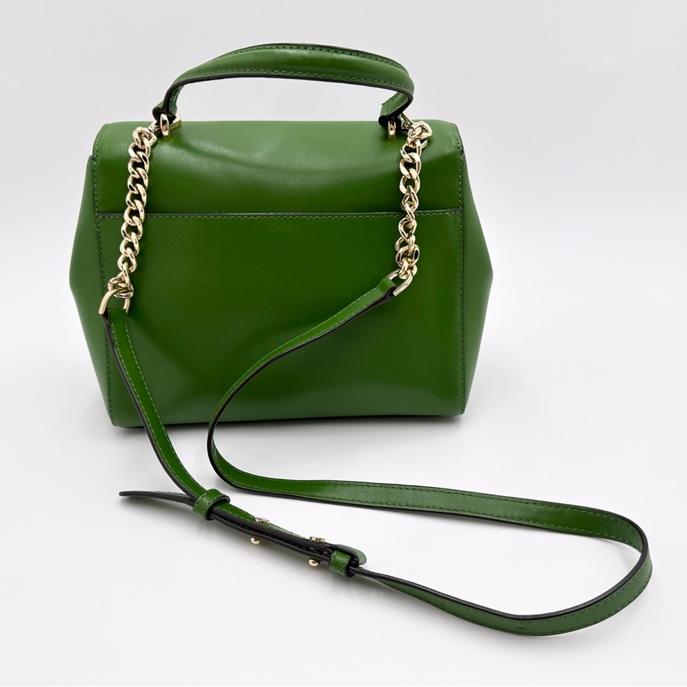 Michael Kors Mott Medium Leather Satchel 30S8GOXS2L True Green - Picture 9 of 16
